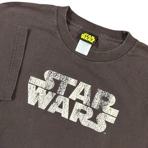 Star Wars T-Shirt Episode 3 T Shirt Size‎ Large Brown Short Sleve Spell Out 2005